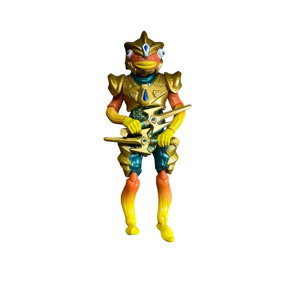 Fortnite Atlantean Fishstick Action Figure Gold Armor Dual Daggers Epic Games